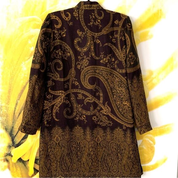 WOOL & SILK Nehru Long Jacket (Sz 42) - Picture 4 of 11